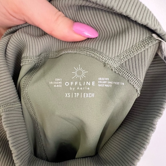 Aerie Offline Goals High Waisted Ribbed 7/8 Legging - Picture 8 of 9